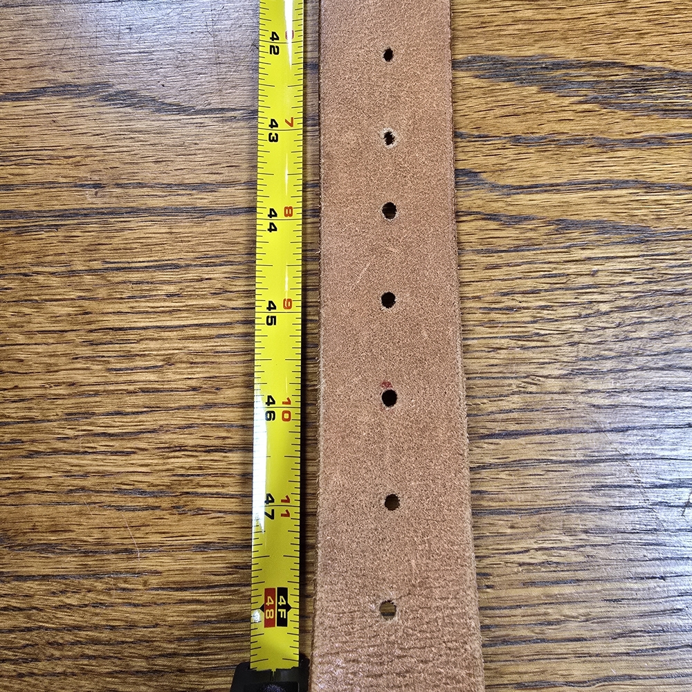 Vintage Western Genuine Leather Tooled Belt Deer Forest Scene Made USA Hunting - Picture 10 of 13